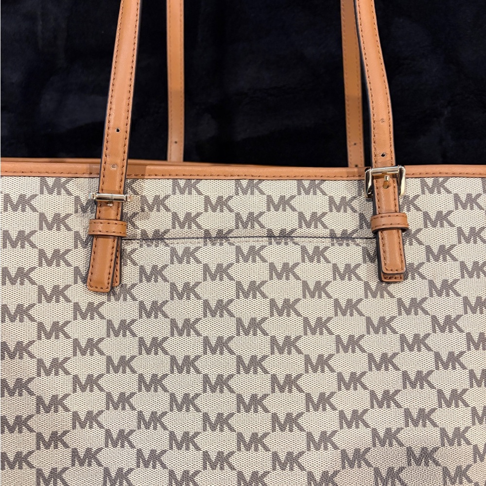 Michael Kors Tan and Brown Logo Tote - Picture 5 of 7